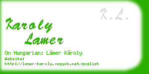 karoly lamer business card