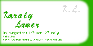 karoly lamer business card